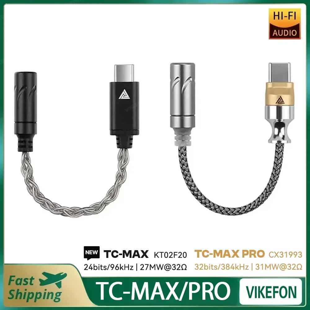 QKZ TC-MAX Pro HiFi DAC USB Type C To 3.5mm Headphone Amplifier Audio Decoder IEM AMP Mobile Phone Adapter CX31993 32bits/384kHz Oasis Select