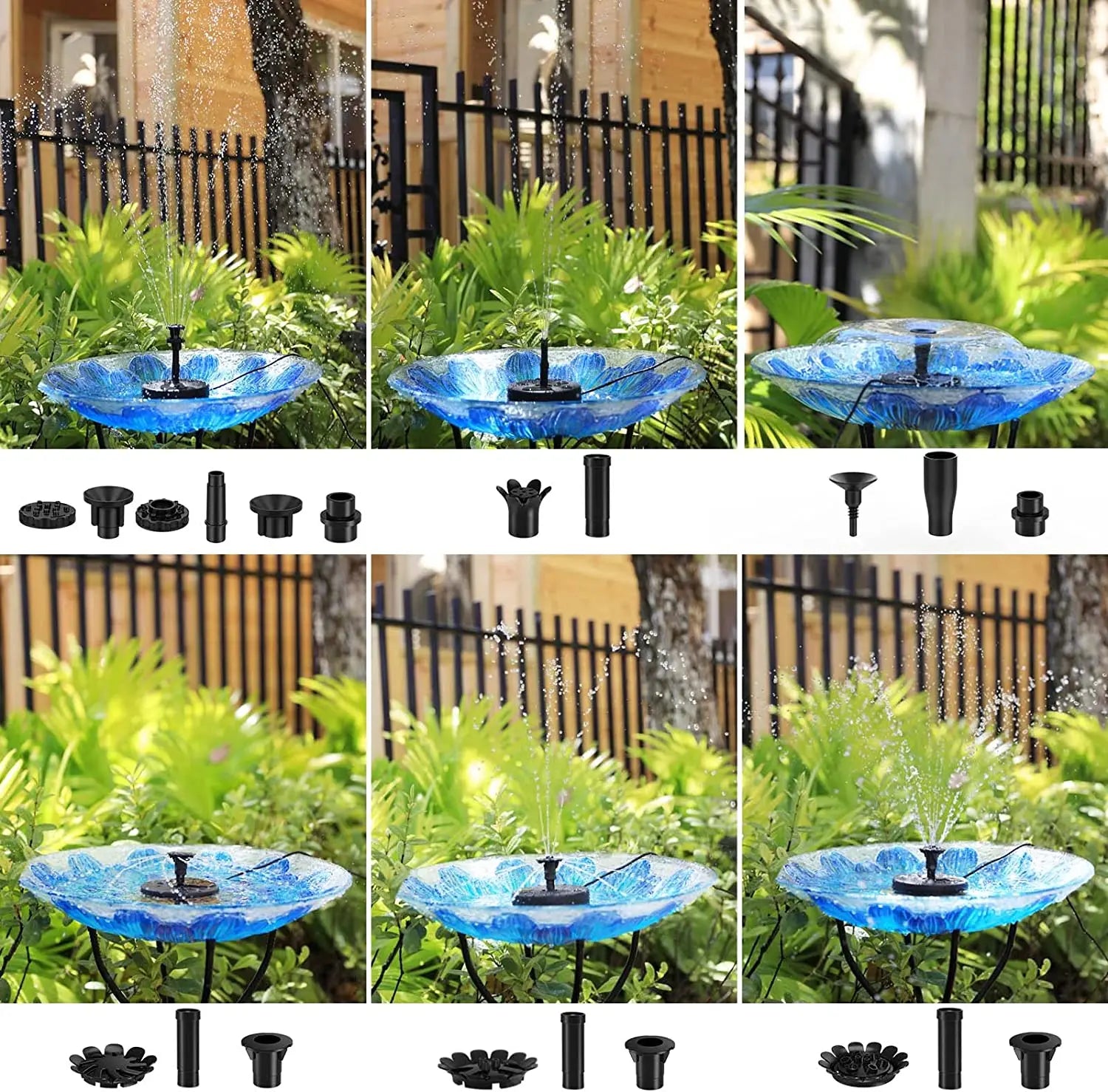 Solar Water Fountain Pool Pond Waterfall Fountain Garden Decoration Outdoor Bird Bath Solar Powered Floating Water Pump Oasis Select
