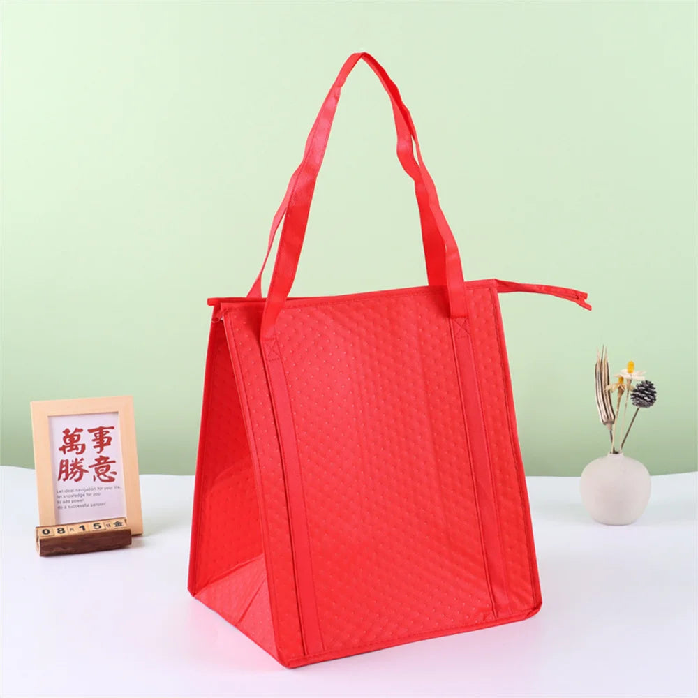 1PC Portable Lunch Cooler Beer Delivery Bag Folding Insulation Picnic Ice Pack Food Tote Thermal Bag Drink Carrier Insulated Bag Oasis Select Red