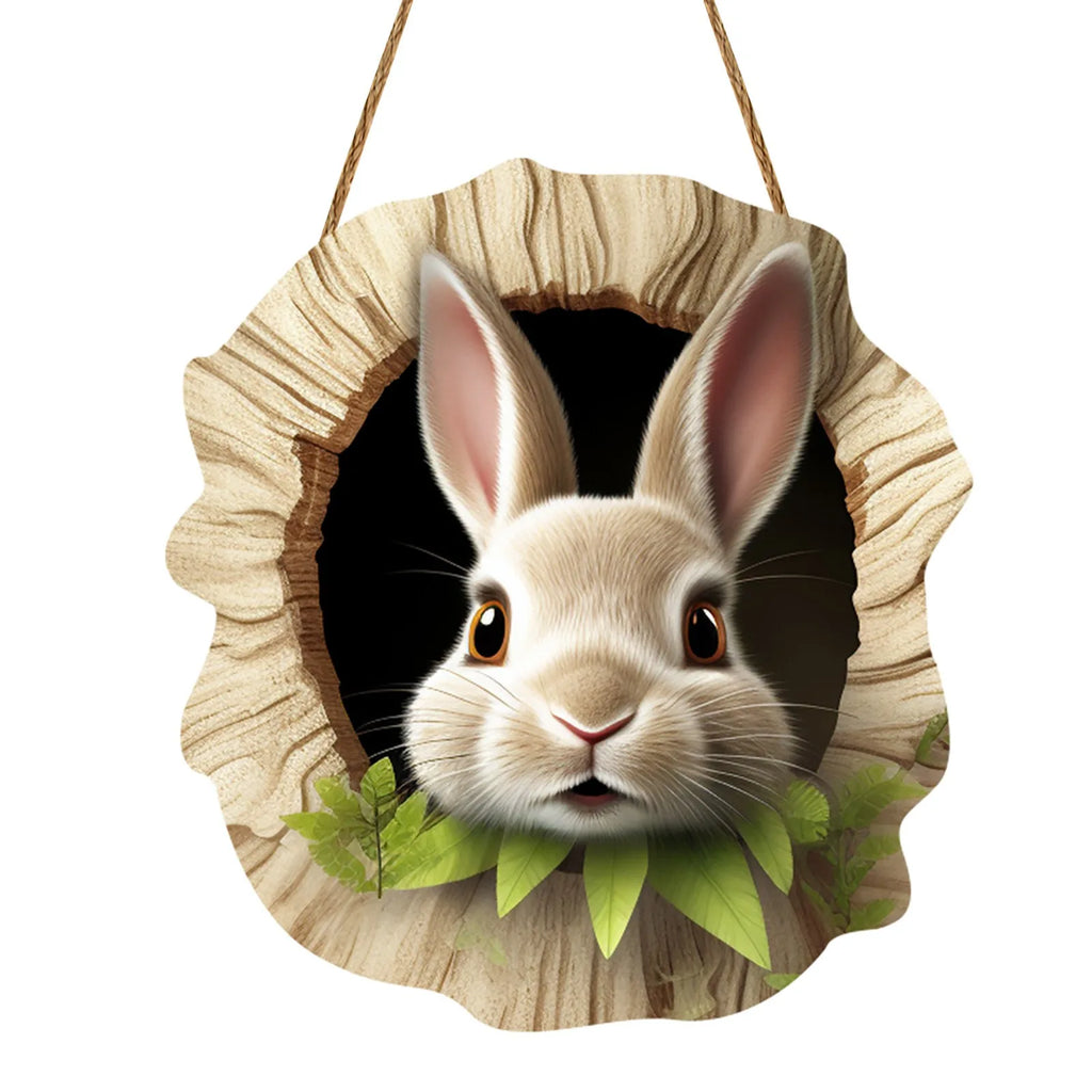 Rustic Wooden Easter Bunny Door Sign – Welcome Plaque Hanging Holiday Door Decor Oasis Select Rabbit 3 france