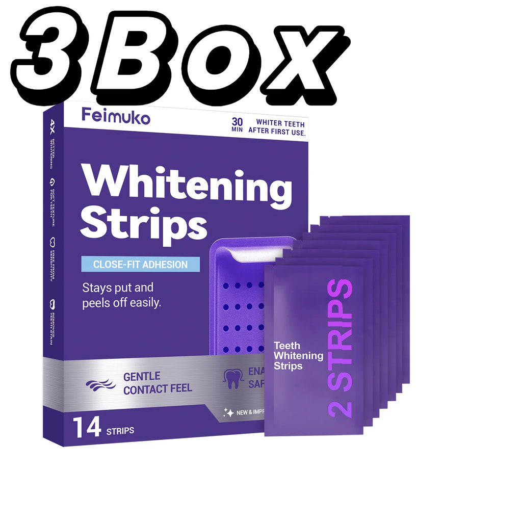 Purple Teeth Brightening Strips – Mint, Enamel Safe | 14 Strips