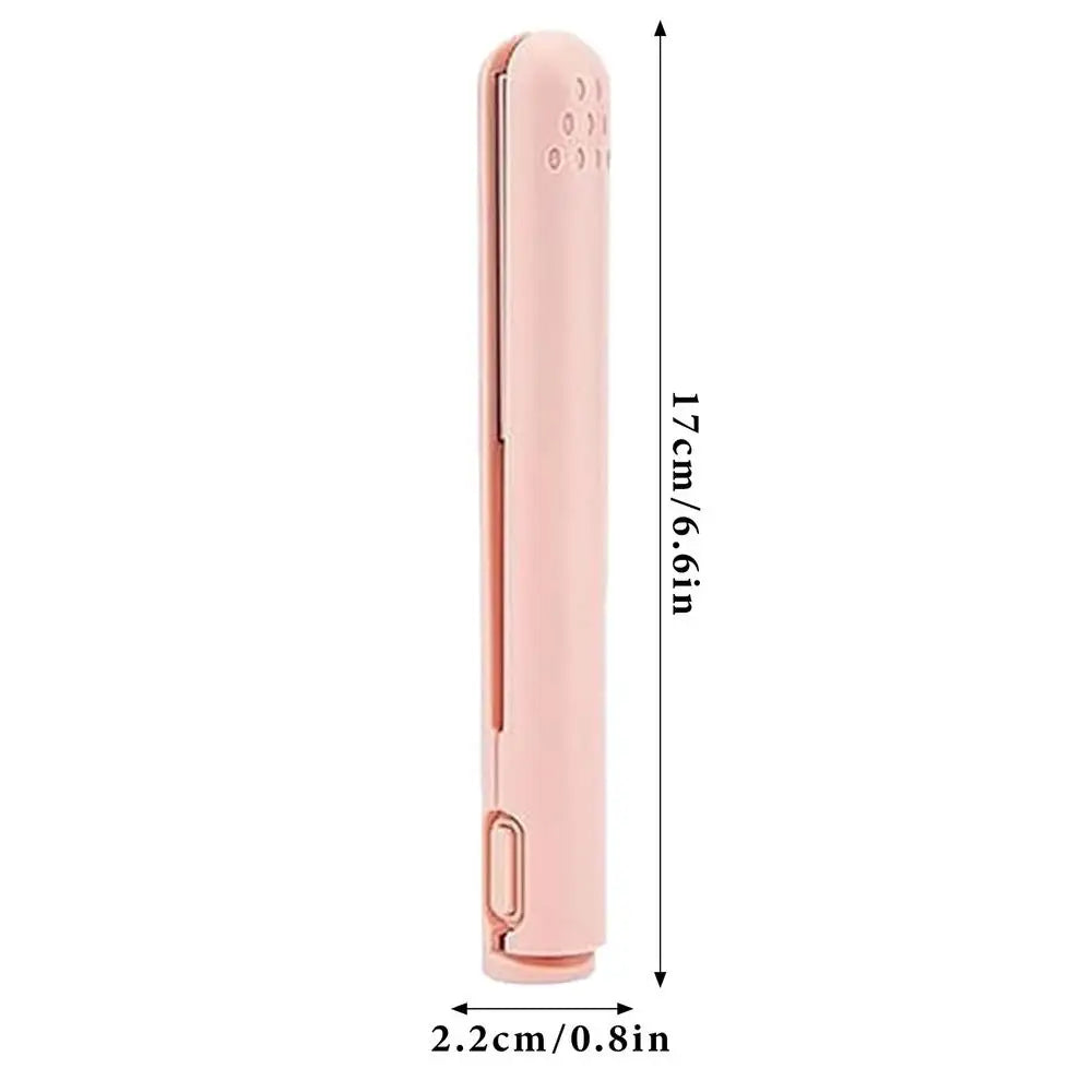 2-in-1 Mini Curling Iron & Straightener | Portable Travel 2-in-1 Hair Styler Oasis Select Pinky China Mainland