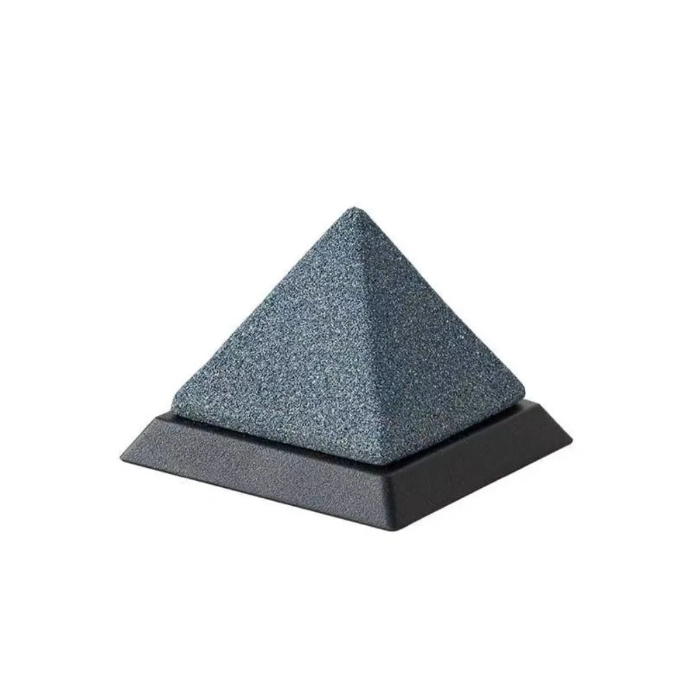 Inverted Pyramid Ceramic Tea Strainer & Iron Base | Black