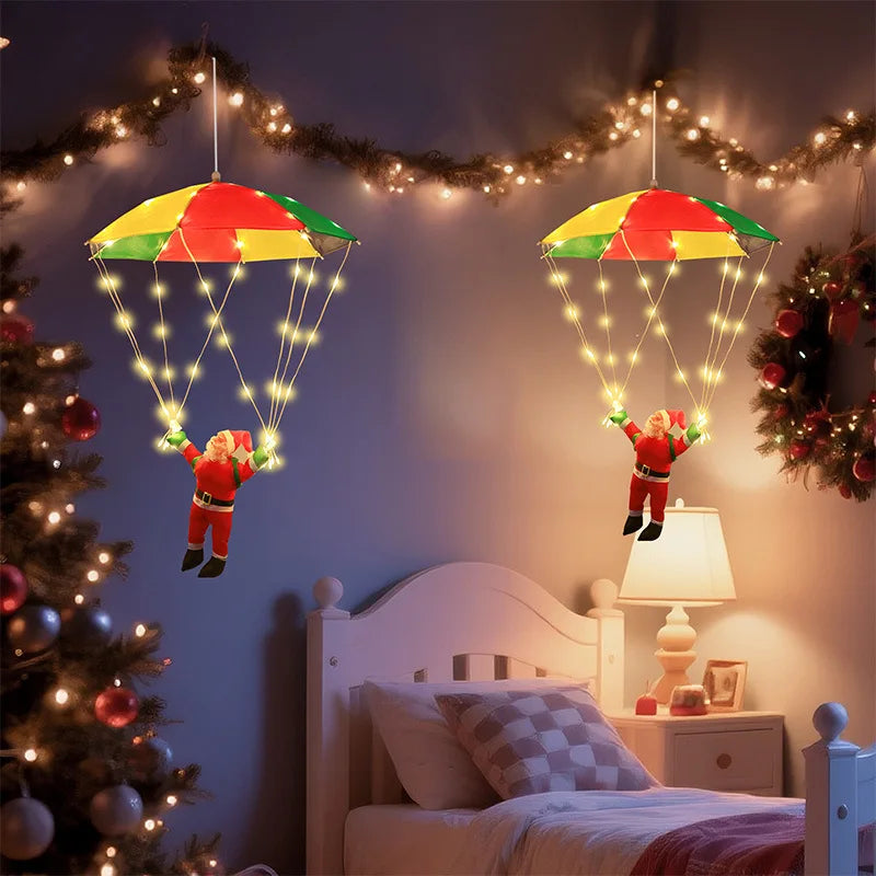 LED Light Christmas Skydiving Old Man Courtyard Gate Christmas Decorative Light Parachute Old Man Light String Oasis Select