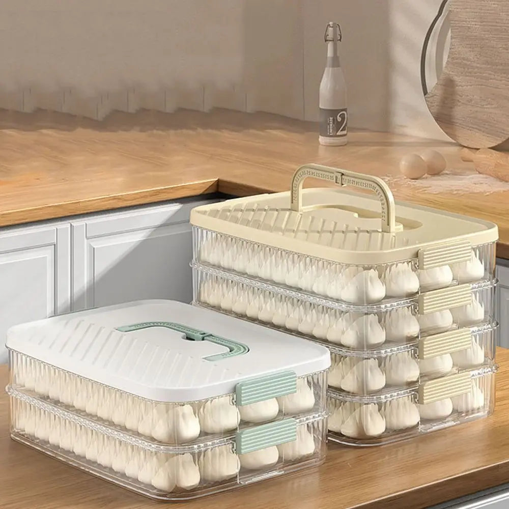 Plastic Frozen Dumpling Storage Box Large Capacity Fresh-keeping Dumpling Box Multi-layer Quick Freezing Food Storage Container Oasis Select