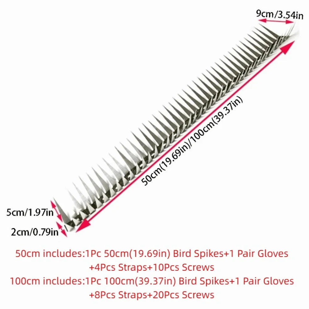 Stainless Steel Bird Spikes – Flexible Waterproof Deterrent 0.5/1m