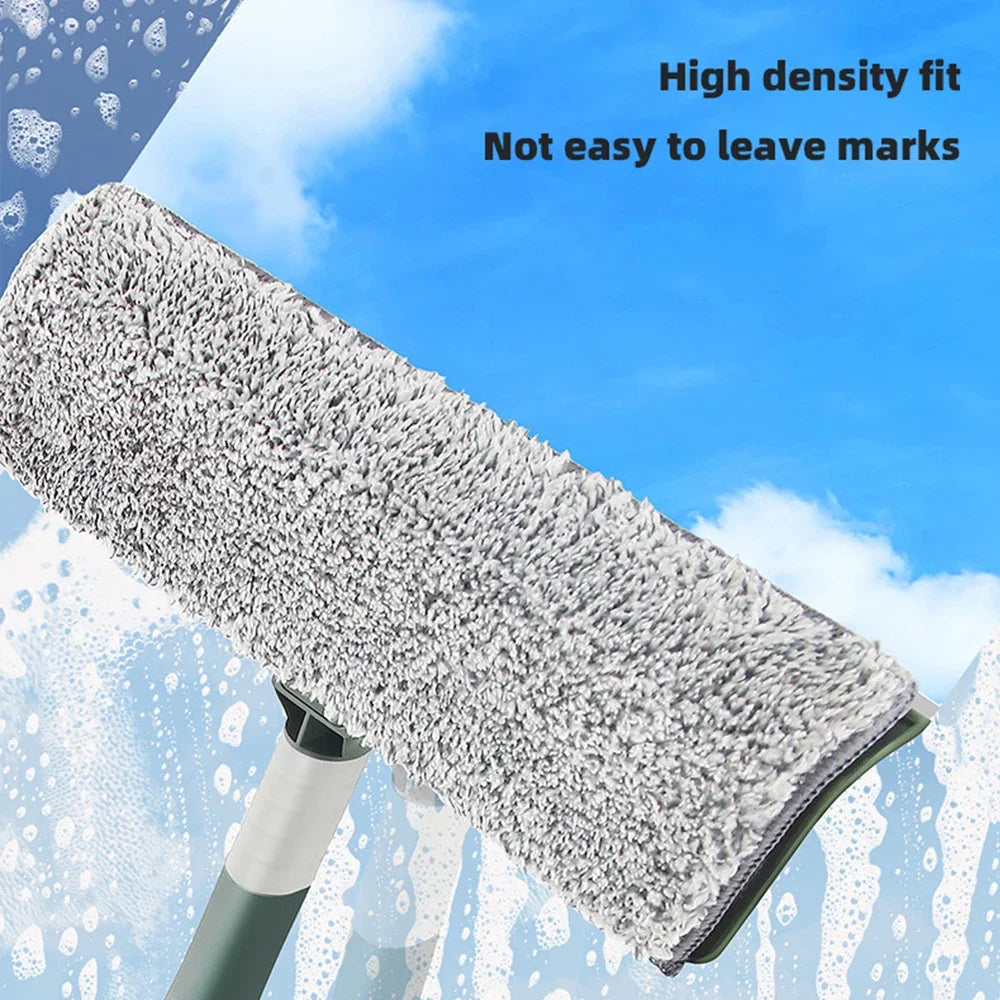 72-226CM Extended Window Cleaning Tool Glass Cleaner Mop with Silicone Scraper Window Cleaning Brush Household Cleaning Tools Oasis Select