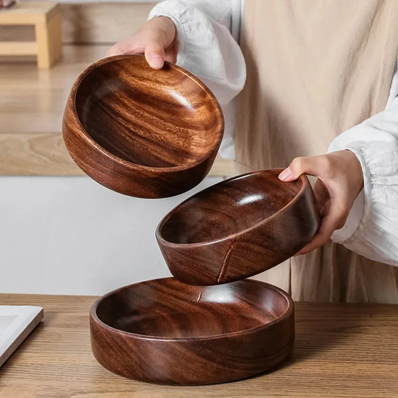 Solid wood bowl Walnut Boat Bowl Creative wooden salad bowl Fruit bowl Vintage storage home kitchen utensils Oasis Select
