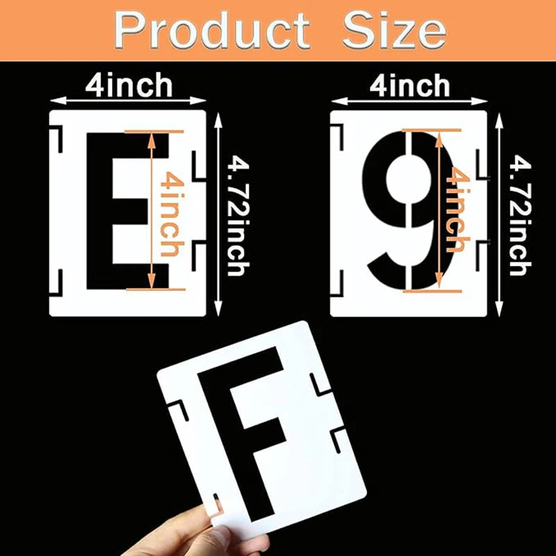 42 pieces of letter hollow templates, reusable artistic fonts, coloring, spray painting. Suitable for walls, wood, rock fabrics Oasis Select 4 inch