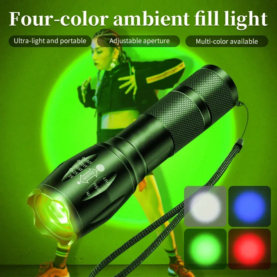 GGBEE 4-Color Rechargeable LED Flashlight – Camping & Emergency Rechargeable LED Flashlight Oasis Select