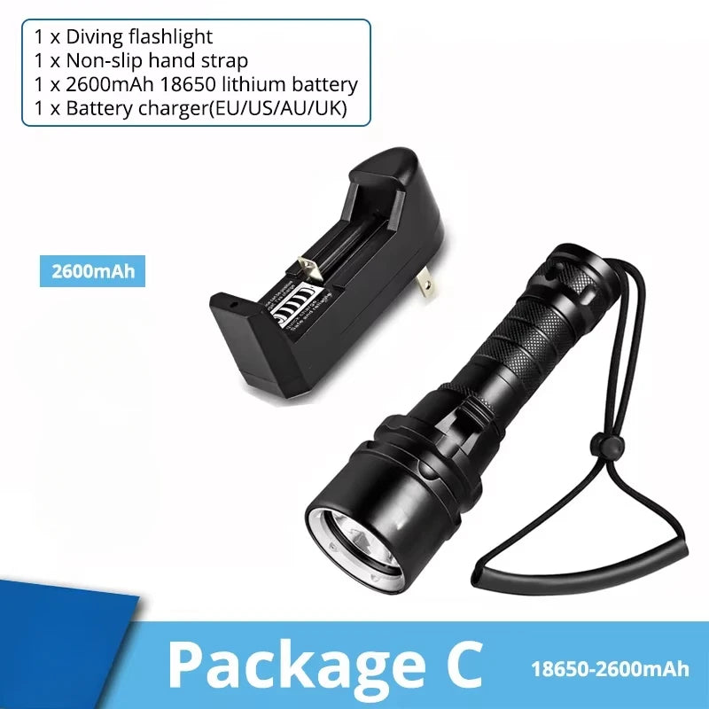 ESMARTER IP68 Diving Flashlight 1600LM | 100m Waterproof LED