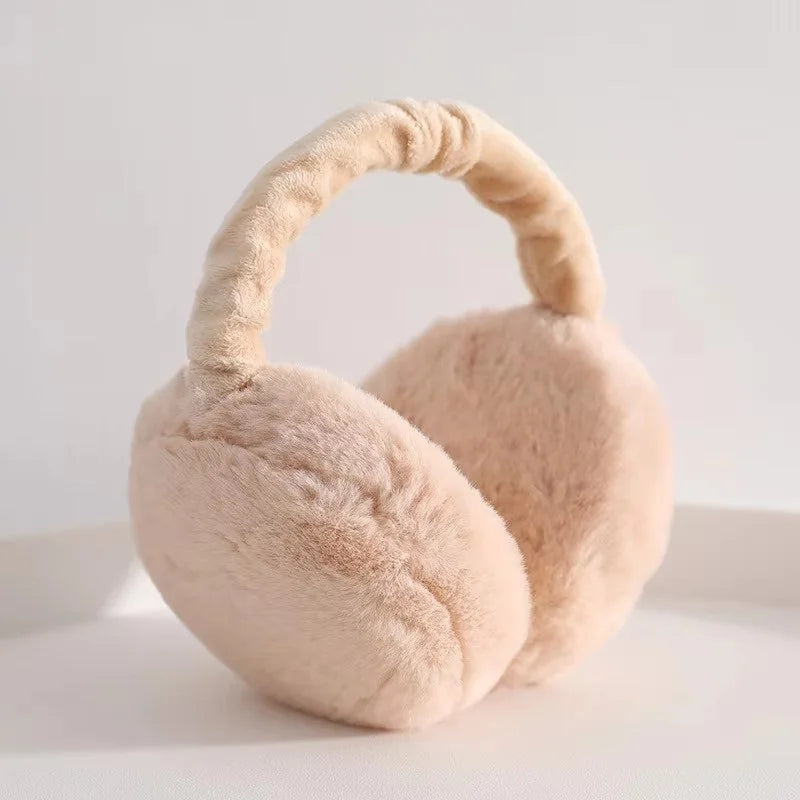 1-4PCS Korean Version Foldable Portable Ear Cup For Warmth, Plush Earplugs For Men And Women For Warmth In Autumn And Winter Oasis Select Beige