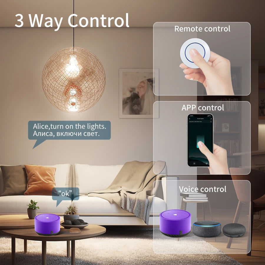 Tuya WiFi Smart Light Switch 16A 433MHz Wireless Remote Control Relay Controller Voice Control Works With Alexa Google Home Oasis Select