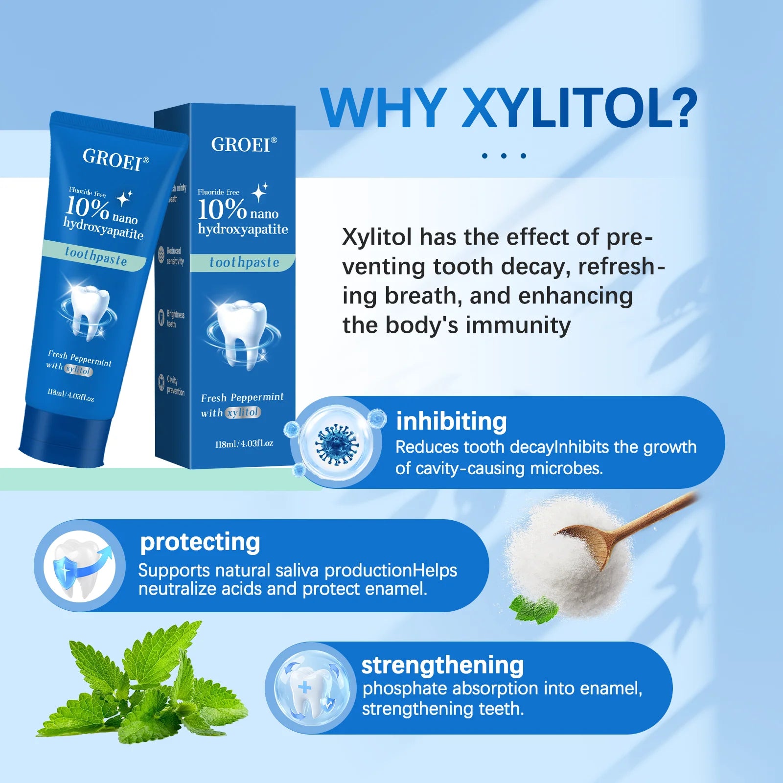 GROEI Hydroxyapatite Toothpaste | Whitening & Cavity Defense