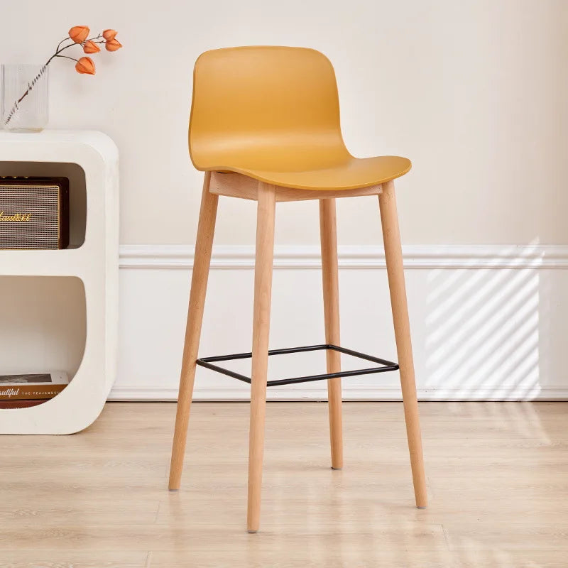 Nordic dining chair household simple small apartment ins creative backrest chair cafe milk tea shop casual solid wood chair Oasis Select Turmeric 75 2 pieces