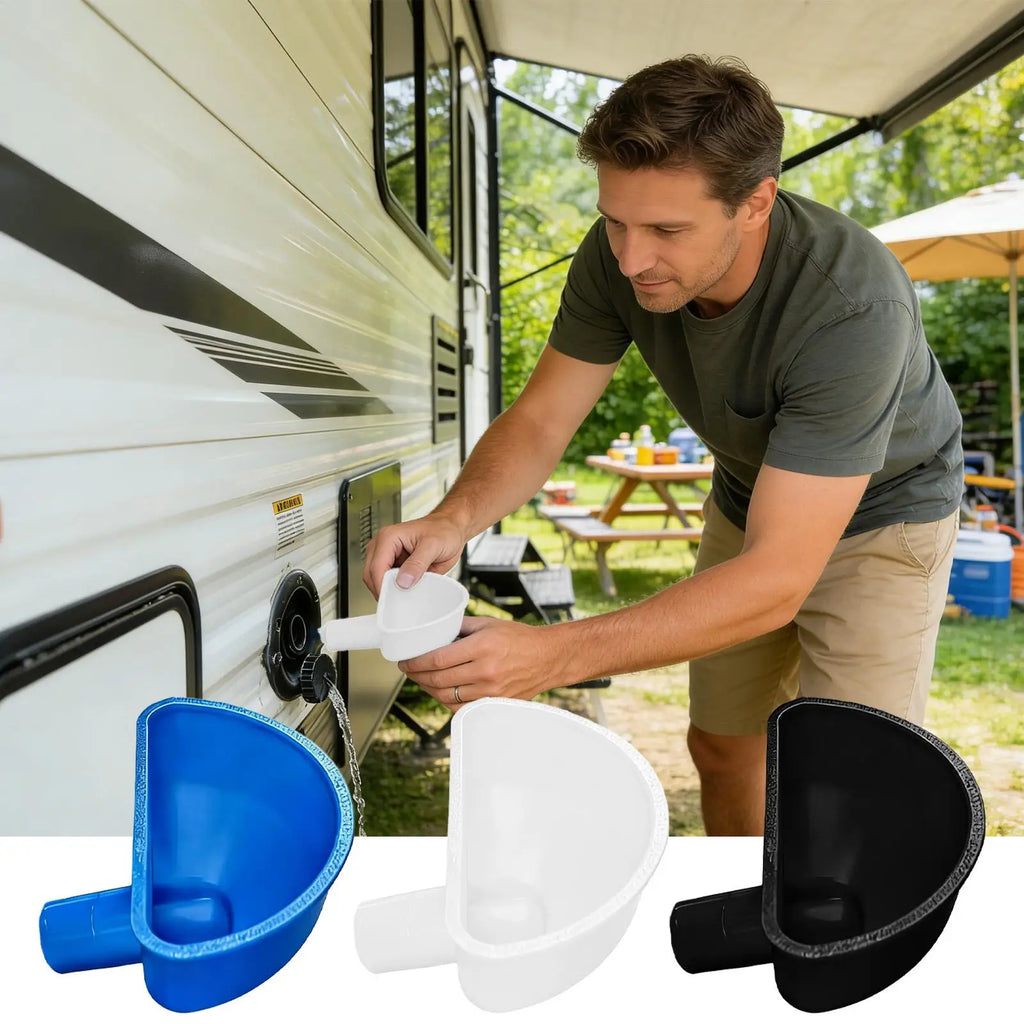 RV Water Tank Funnel 3D Printed Anti-Spill Wide Mouth RV Water Tank Fill Funnel for Trailer Van Motorhome Travel Camping Road Oasis Select
