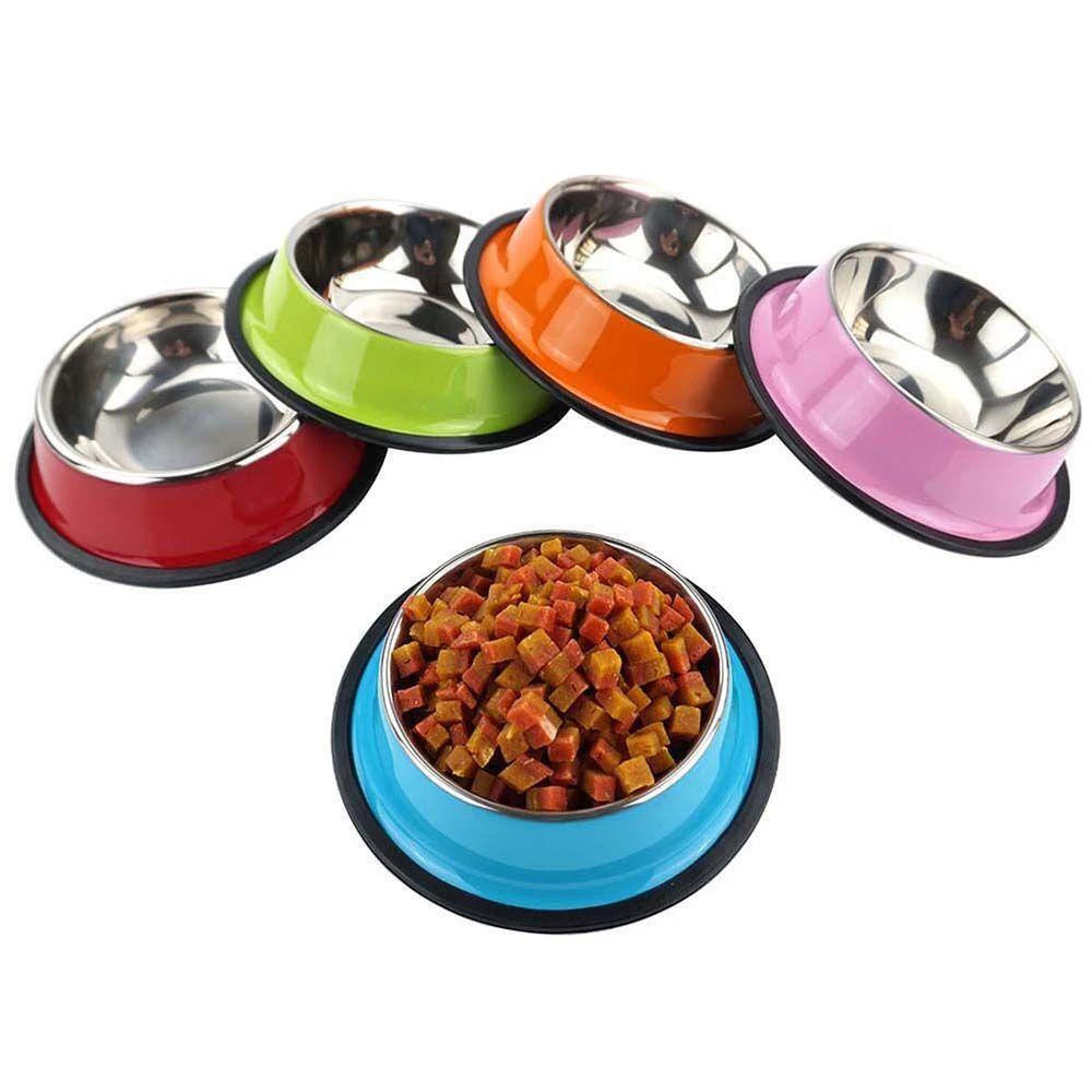 Stainless Cat Bowls Pet Steel Bowl Set Food Water Bowl for Dogs and Cats Anti-skid Cats Supplies Oasis Select