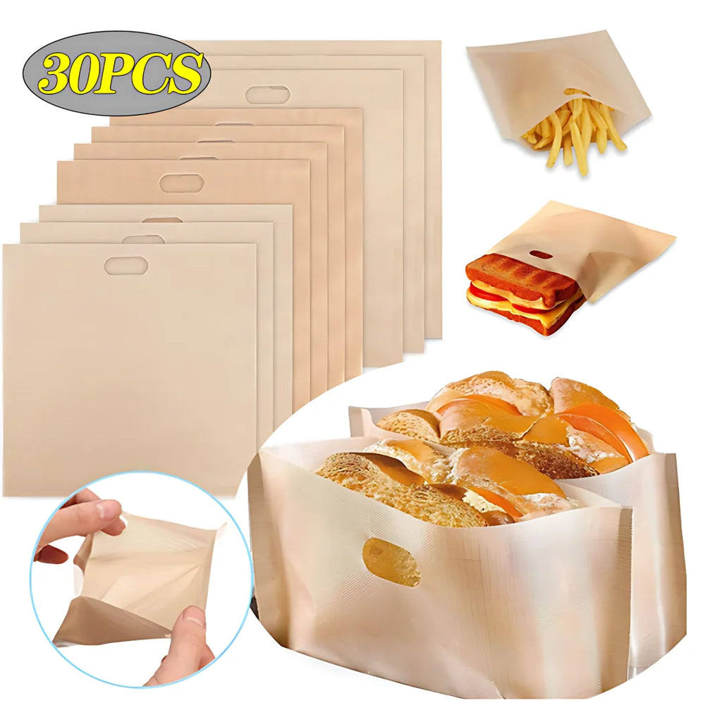 Beige Toaster Bag Microwave Bags Grilled Cheese Sandwich Toaster Bag Reusable Snack Organizer Kitchen Organizer Oasis Select