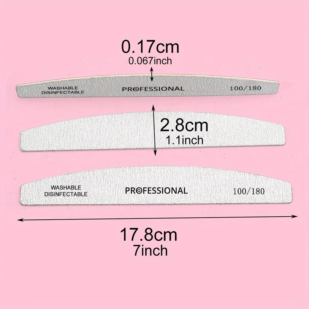 10/25PCSNail Files,Professional Gray Fine Wood Grain Wooden Nail Buffer Block,Thin Waterproof and Wear-resistant Polishing Strip Oasis Select