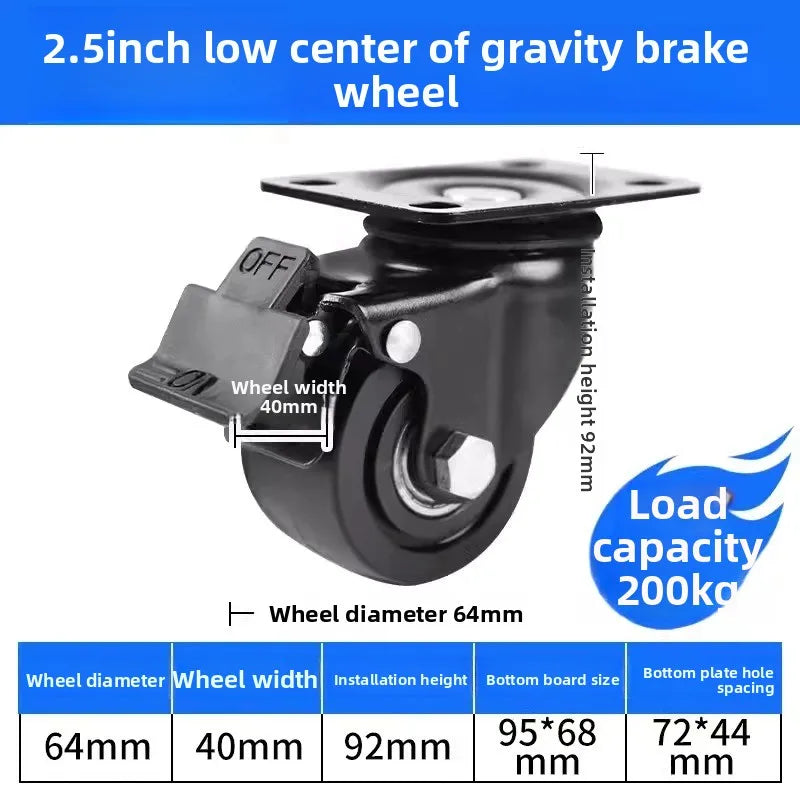 1.5/2/3inch Heavy Duty Swivel Castor Trolley Wheels Furniture Rotatable Caster with Safety Lock Brake for Table Chair Sofa Oasis Select 2.5 inch I