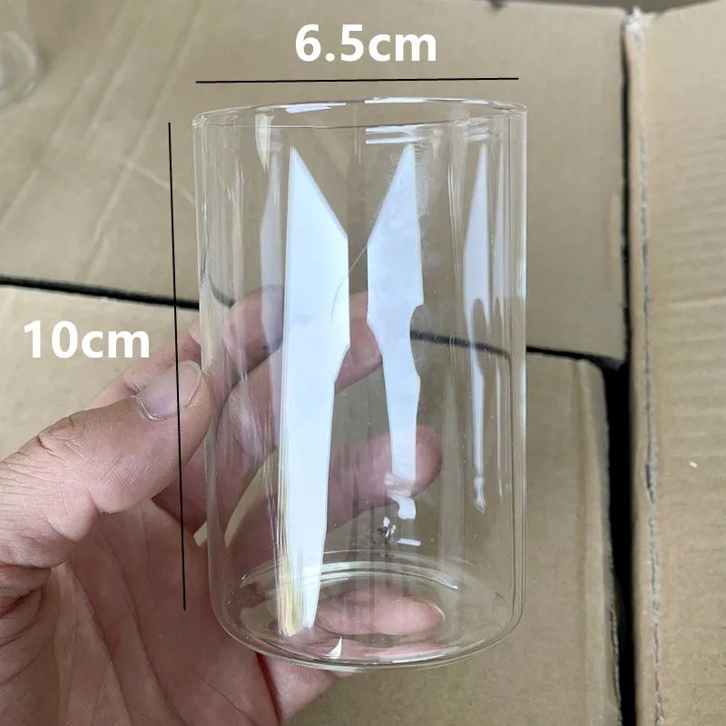 Simple Candle Cup Holder Transparent European Candlestick Empty Cups Candles Glass Light Jar Wedding Restaurant Candle Container Oasis Select