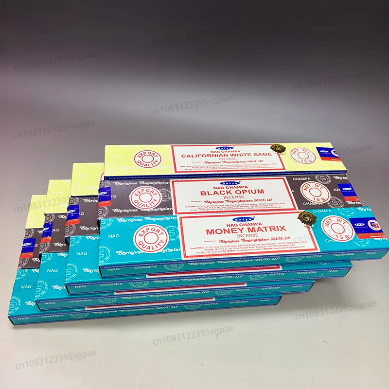 12Boxes Satya Incense Sticks 15g/Box,Home Fragrance Handmade Multiple Mixed Flavors 4Box Super Hit&4Box NATURAL&4Boxes NAGCHAMPA Oasis Select Mixed 4C4B4M 12 small boxex