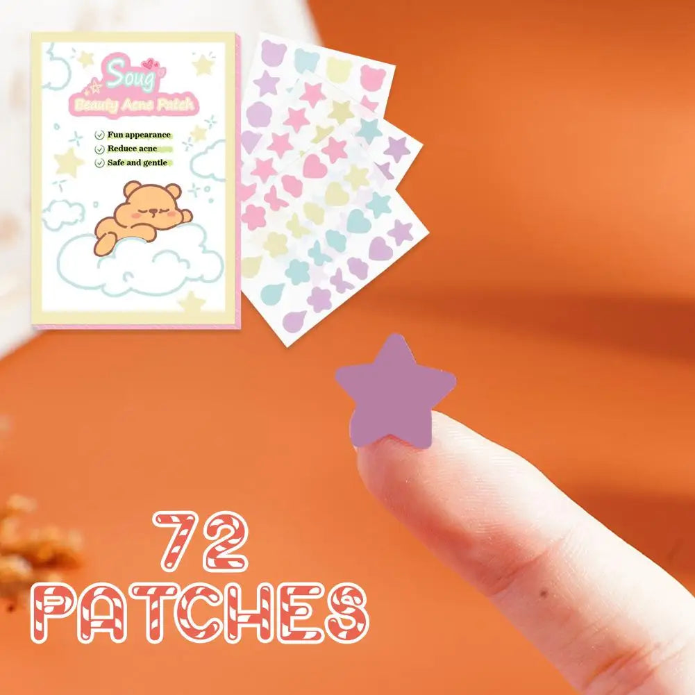 72 Counts Star Pimple Patch Acne Colorful Invisible Acne Removal Skin Care Stickers Concealer Face Spot Beauty Makeup Tool Oasis Select