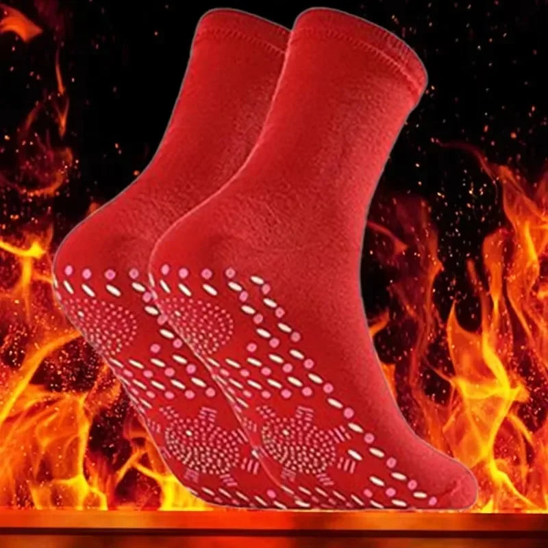 9/6/3/1Pairs Magnetic Socks Self Heating Therapy Magnetic Therapy Pain Relief Socks Woman Men Self-Heating Socks Oasis Select 1 pair-red
