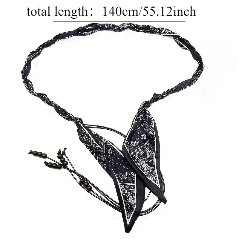 Women'S Ribbon Waist Chains | Retro American Style, Plaited Belt with No Buckle, Ideal for Skirts and Jeans, Casual Weekend Wear Oasis Select