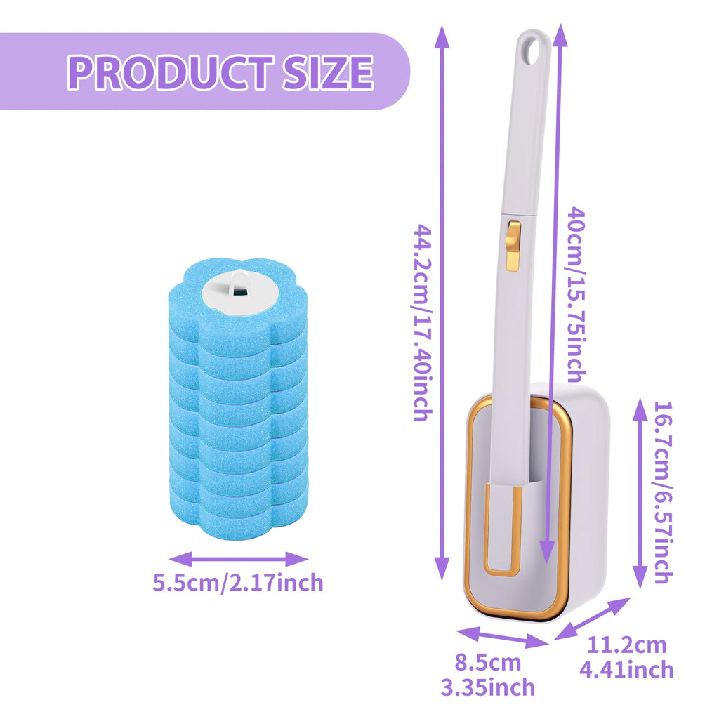 18/36Pcs Disposable Toilet Brush Wall Mounted Toilet Brush with Replacement Head Cleaning Set Home Bathroom WC Accessories Oasis Select D 1grey 18heads