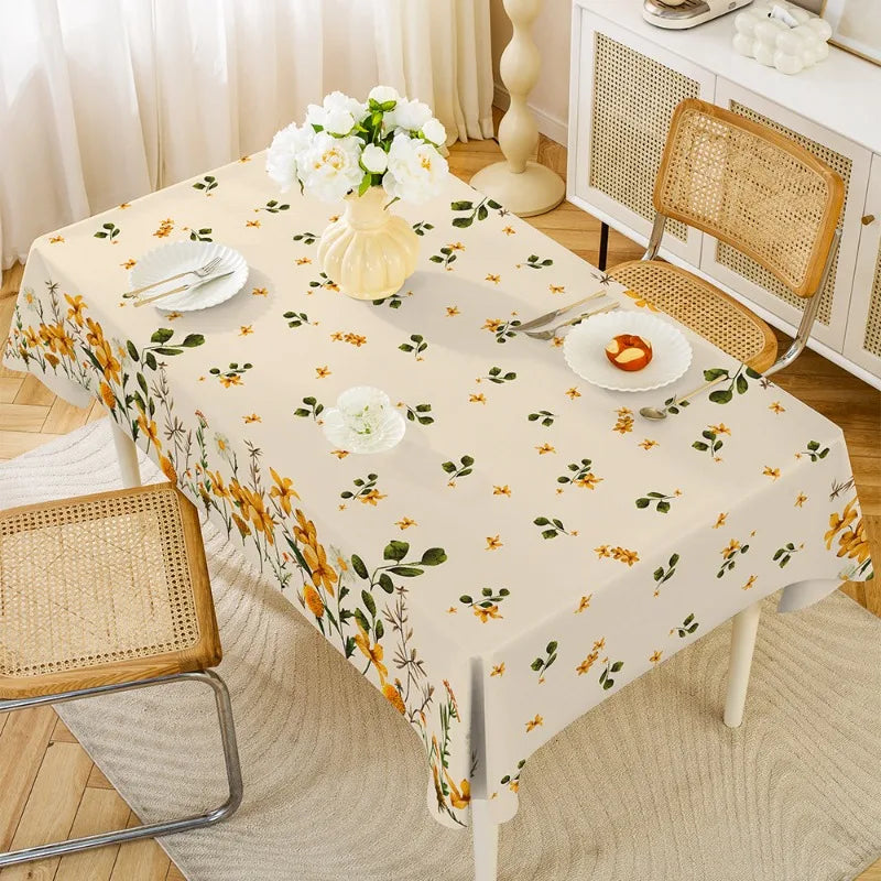 PVC Waterproof and Oil Resistant Tablecloth with Floral Patterns for Restaurant Dining Table Decoration and Kitchen Supplies Oasis Select
