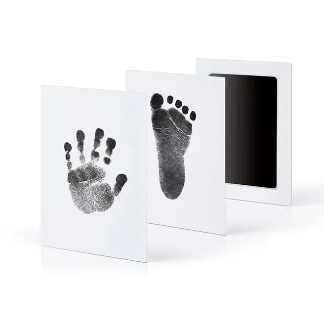 Newborn Baby DIY Hand And Footprint Kit Ink Pads Photo Frame Handprint Toddlers Souvenir Accessories Safe Clean Baby Shower Gift Oasis Select Black