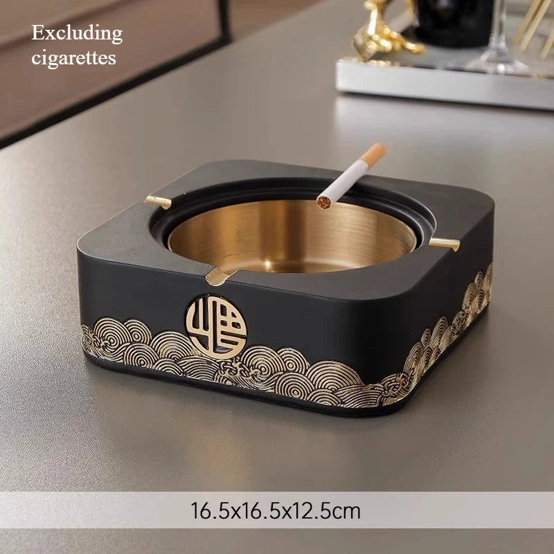 New Chinese Style Ashtray Zen Inspired Creative Personality Trendy Home Living Room Coffee Table Niche High-end Decoration Oasis Select C