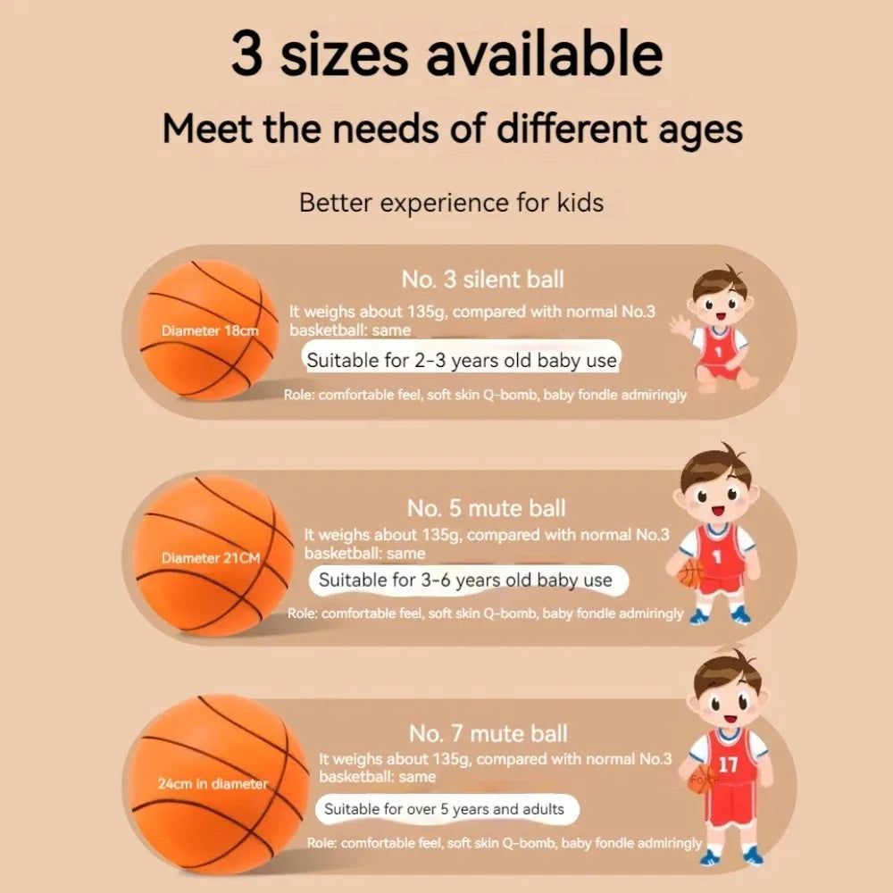 PU Foam Basketball Kids Indoor Silent Basketball Bouncing Mute No Noise Ball Bounce Squeezable Mute Bouncing Sports Basketball Oasis Select