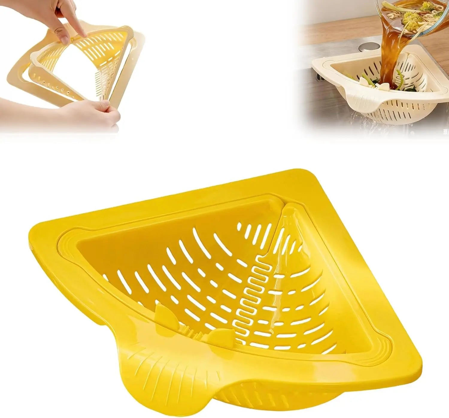 Magnetic Triangle Sink Drain Basket & Corner Strainer