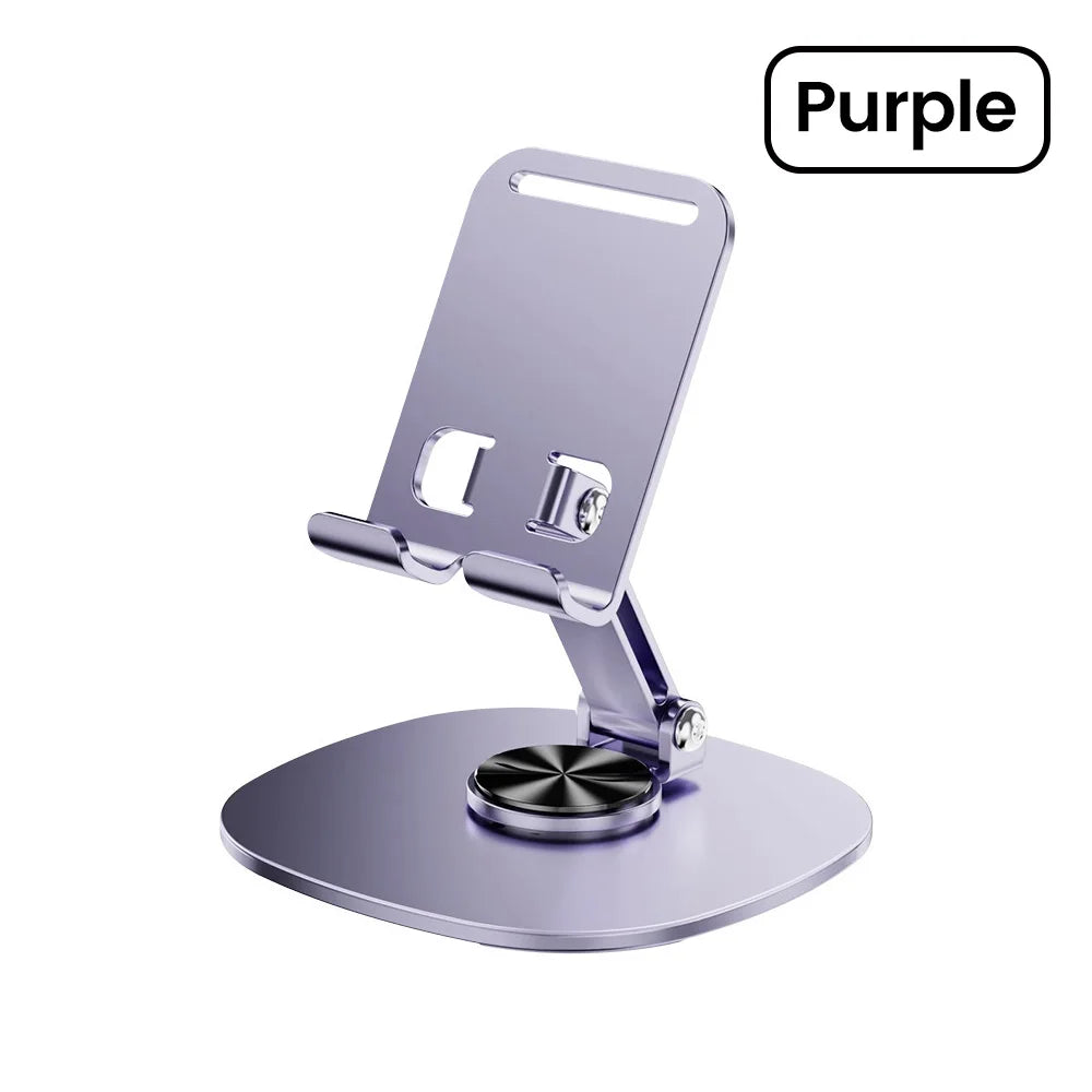 Rotating Table Cell Phone Holder Support Desktop Stand for IPad Samsung IPhone 15 14 13 Mobile Mount Phone Holder Oasis Select PURPLE