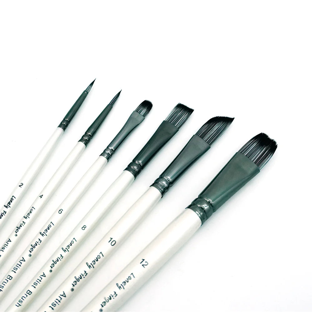 Paint Brushes Set,6Pcs Different Tip Paintbrushes Nylon Hair Artist Acrylic Paint Brushes for Acrylic Oil Watercolor, Face Nail Oasis Select