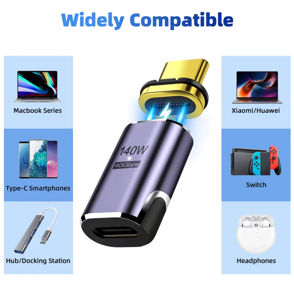 Magnetic USB-C Adapter | USB4 Thunderbolt 3, 140W, 40Gbps, 8K USB-C Magnetic Adapter Oasis Select