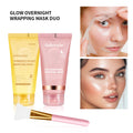 Glow Overnight Wrapping Mask Duo Deep Nourishing Radiance Increase Skin Elasticity Facial Peel Off Masks Set Korean Skin Care Oasis Select SET 2