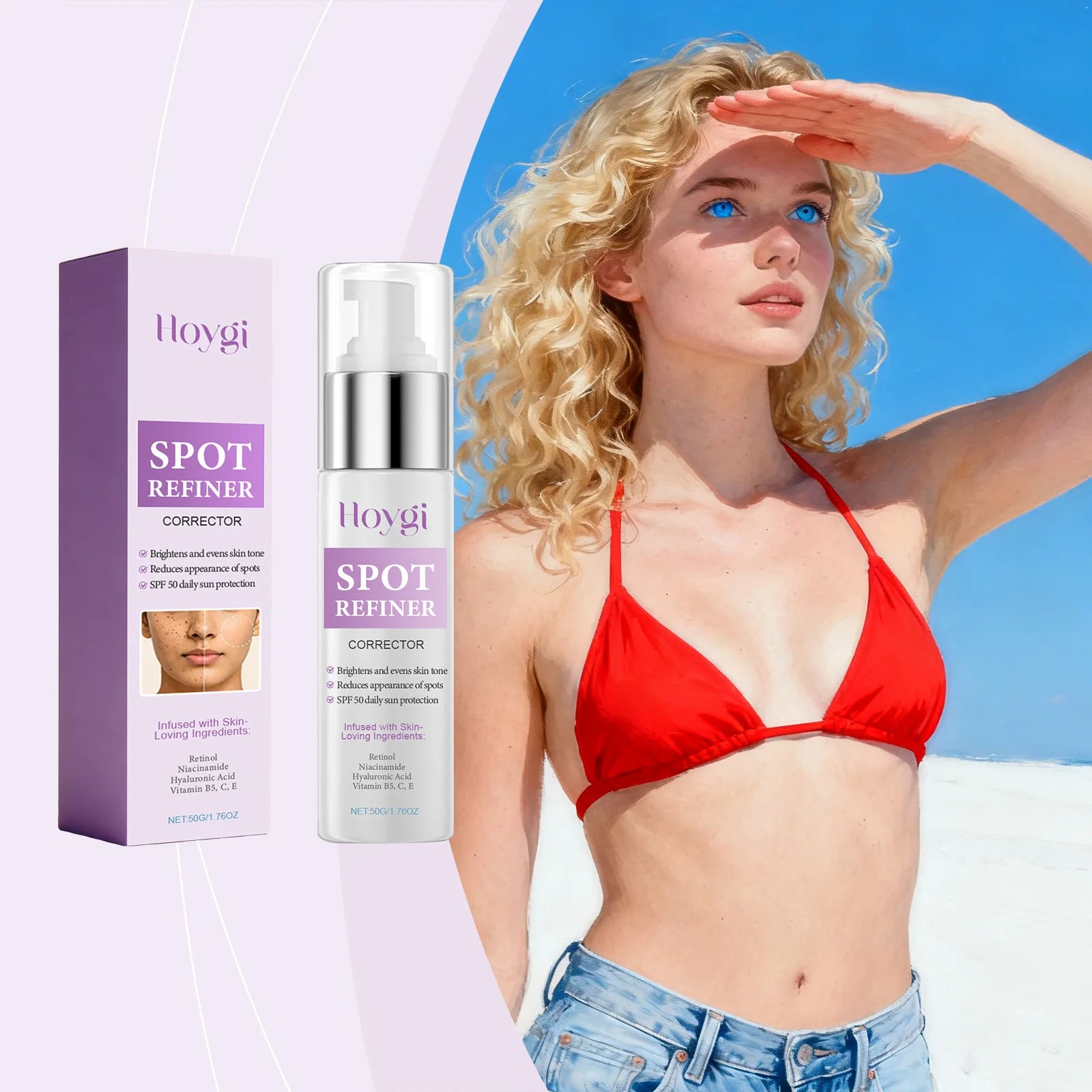 Hoygi Dark Spot Corrector SPF Cream – Vitamin C & Retinol SPF Brightening Cream Oasis Select
