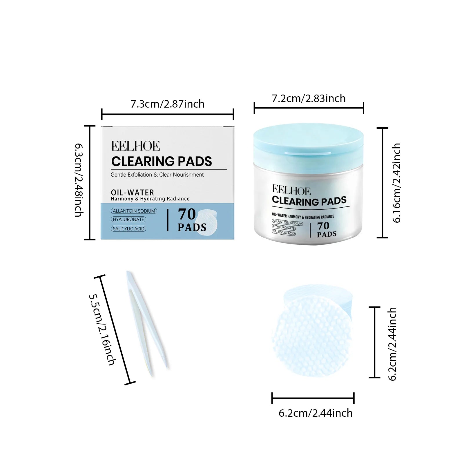 Salicylic Acid Cotton Pads Exfoliating Pore Cleansing Soothing Oil Control Acne Treatment Facial Daily Toner Pads with Tweezers Oasis Select 1 Set