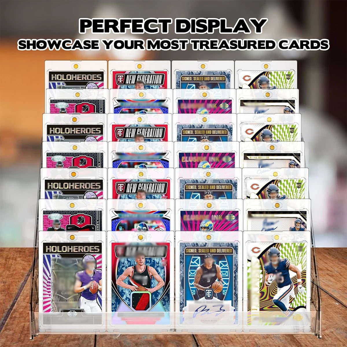1pc Acrylic Tiered Multi-Layer Card Display Stand for Trading Greeting Card Shop Display Shelf Sports Card Business Card Holder Oasis Select