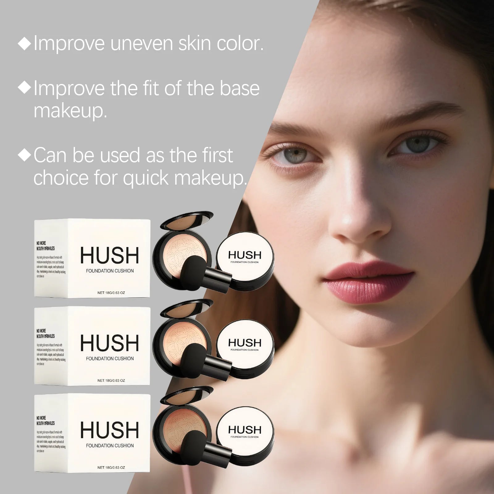 Cushion Foundation Natural Color Cover Skin Blemish Daily Beauty Non Clog Pore Non Caking Nude Makeup Effect Concealer Cushions Oasis Select