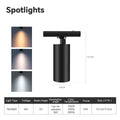 LED Magnetic Track Light Rail Spotlight Lamp Dimmable Ultra Thin Indoor Surface Mounted Lighting Wall Celing Light Rail-8mm Oasis Select 15W LED Spotlight