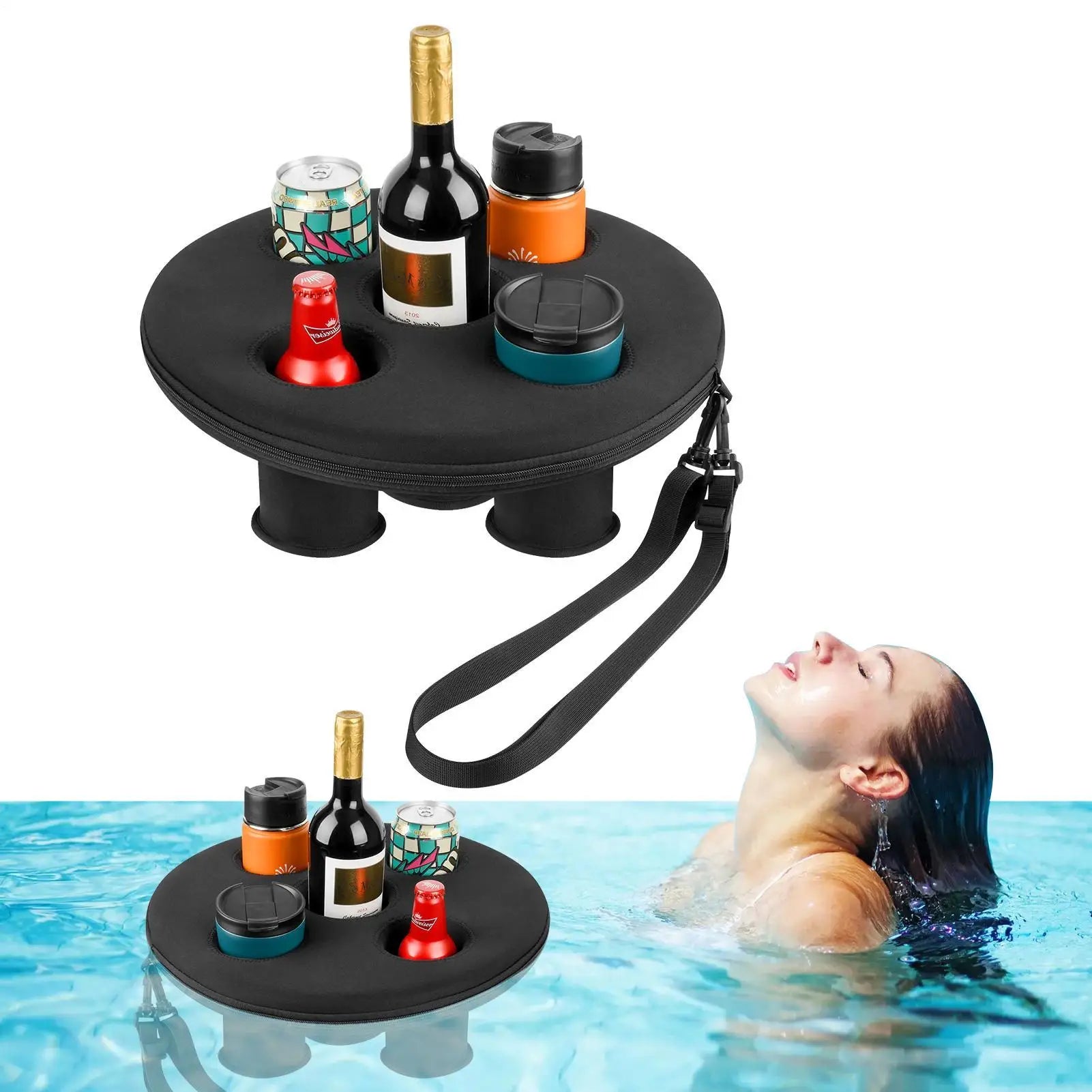 1pc Pool Drink Holder five hole floater water surface coaster floating cup holder Spa Hot Tub Drink Tray for summer outdoor pool Oasis Select