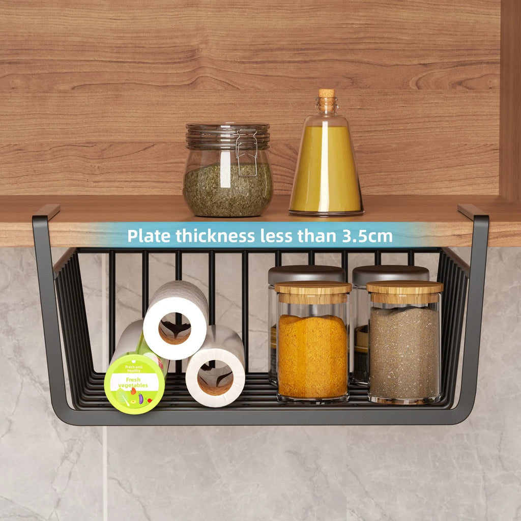 Dormitory Storage Artifact Multifunctional Hanging Seasoning Hanging Basket Layered in Cabinet Hanging Cabinet Lower Hanger Oasis Select