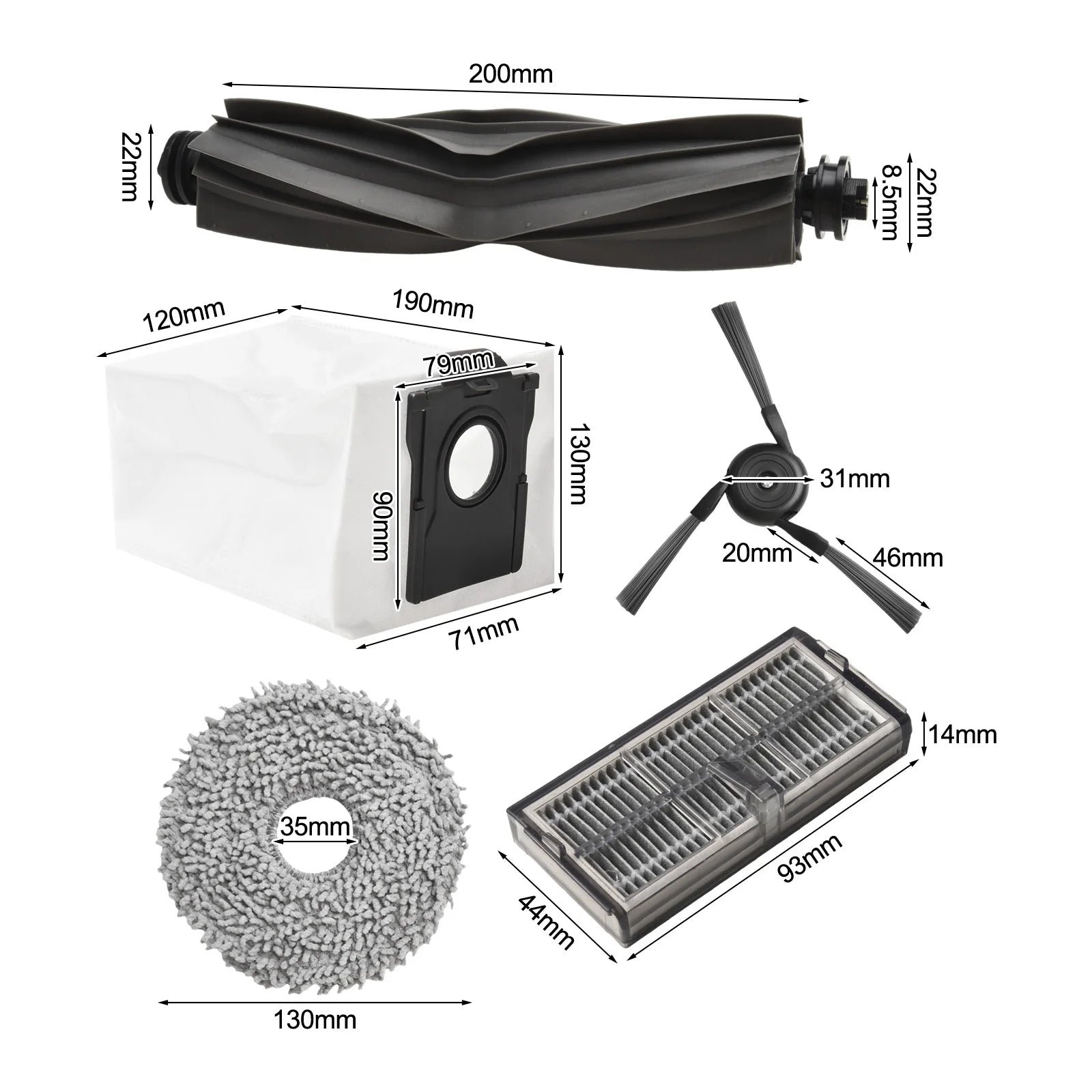 Home Cleaning Robotic Vacuum Accessories Dust Bag For Vacuum Cleaner Filter Main Brush Filter Dust Capture Filter Oasis Select