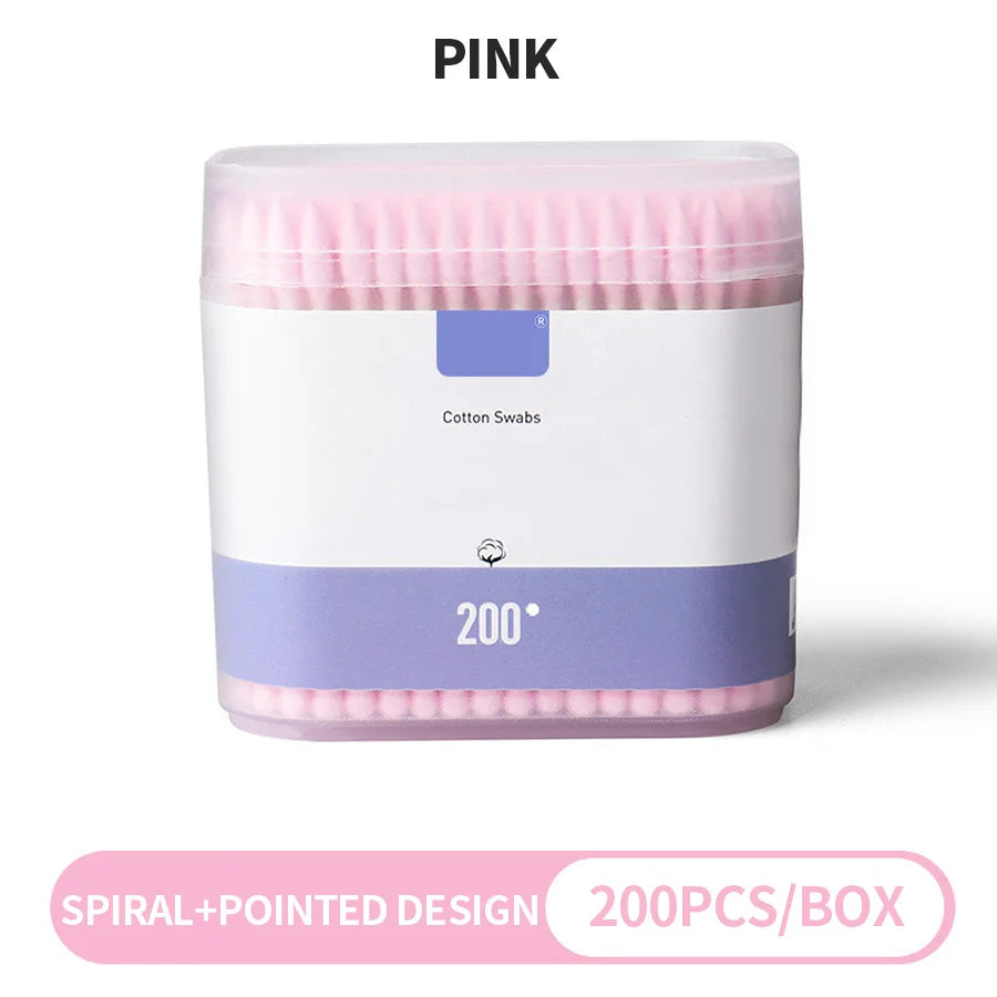 200-Pack Double-Ended Cotton Swabs – Makeup & Personal Care Cotton Swabs Oasis Select PINK China Mainland
