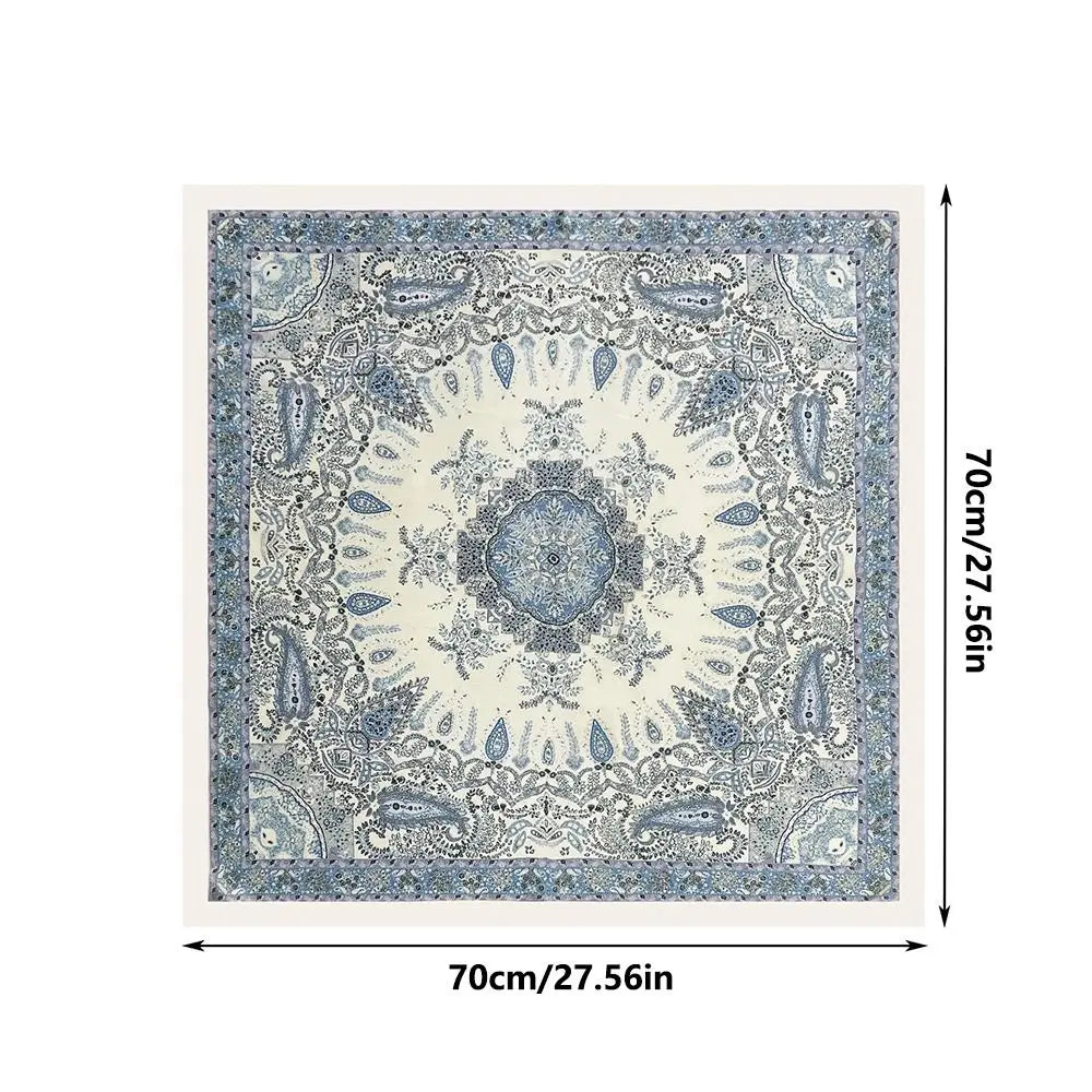 Luxury Square Silk Scarf 70*70cm Silk Material Silk Headscarf Soft Texture Printing Design Silk Scarves For Women and Girls Oasis Select