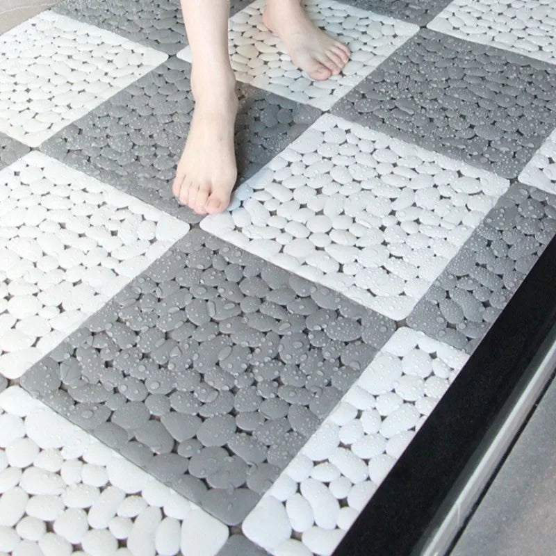 1-10PC 30X30cm Bathroom Pebble Non Slip Mat Waterproof Splicing Shower Pad for Toilet Room Floor Drop Resistant Foot Cushion Mat Oasis Select